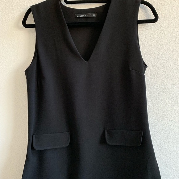 ZARA Basic Sleeveless Top Black Sz S - Picture 3 of 8